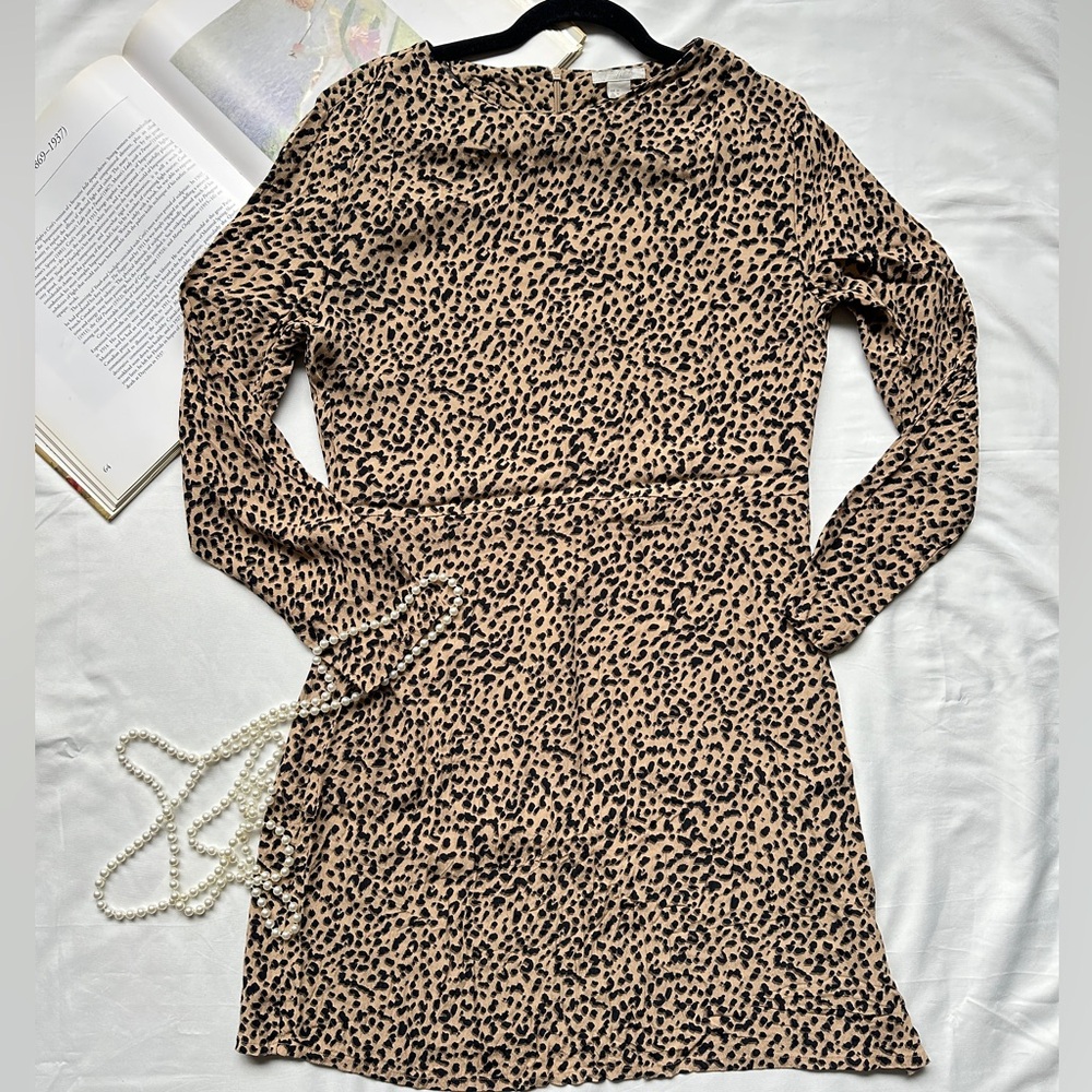 3/25$ H&M Leopard Print Long Sleeve Dress